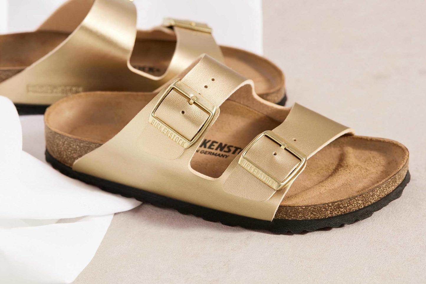 Birkenstock 1016111 Arizona BS Gold 2 Strap Sandals