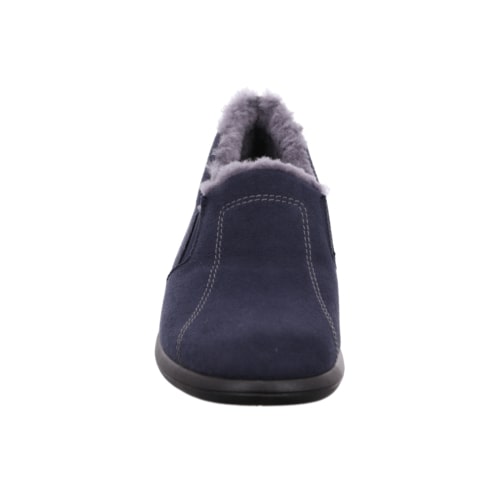 Rohde 2516-56 Ocean/Navy Blue Fur Slippers