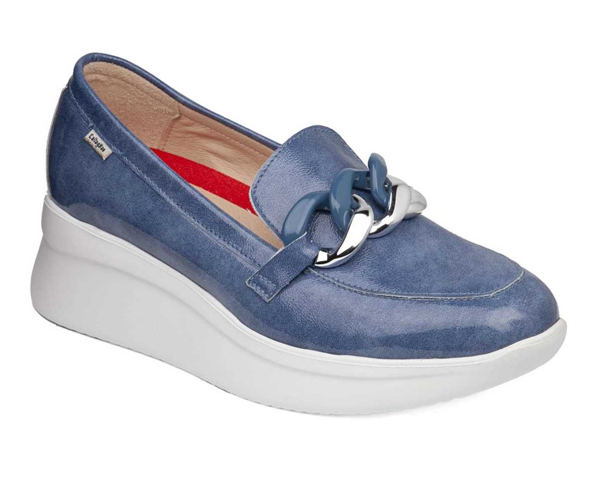 Callaghan 30019 Blue Hanna Slip On Shoes with Chain