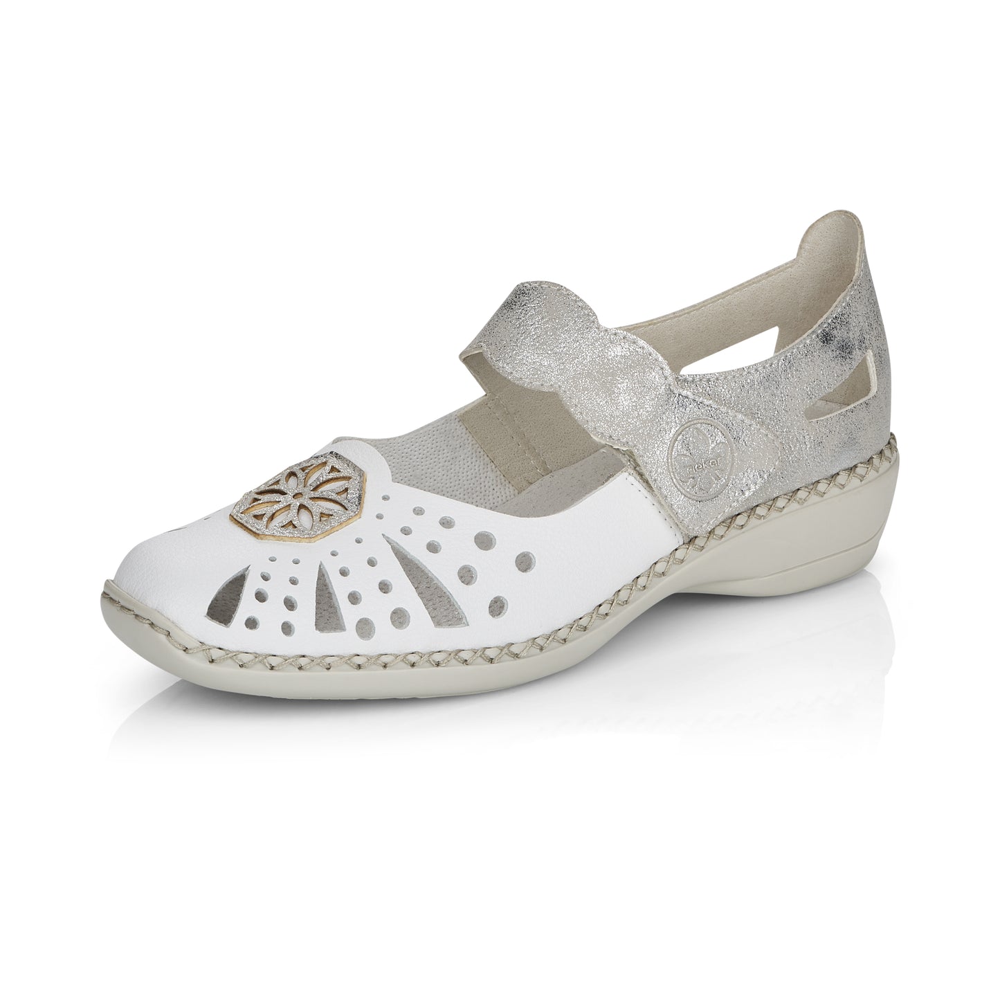Rieker 41368-80 White & Silver Shoes