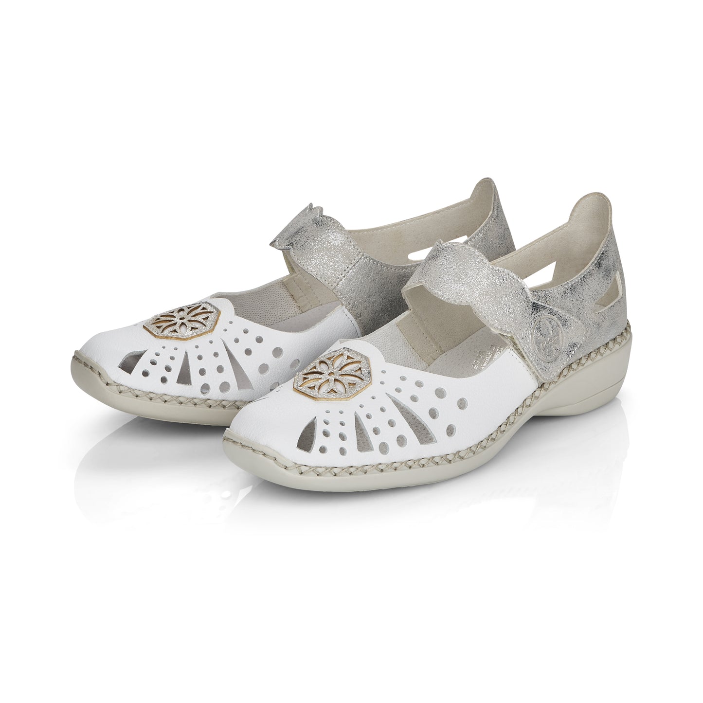 Rieker 41368-80 White & Silver Shoes