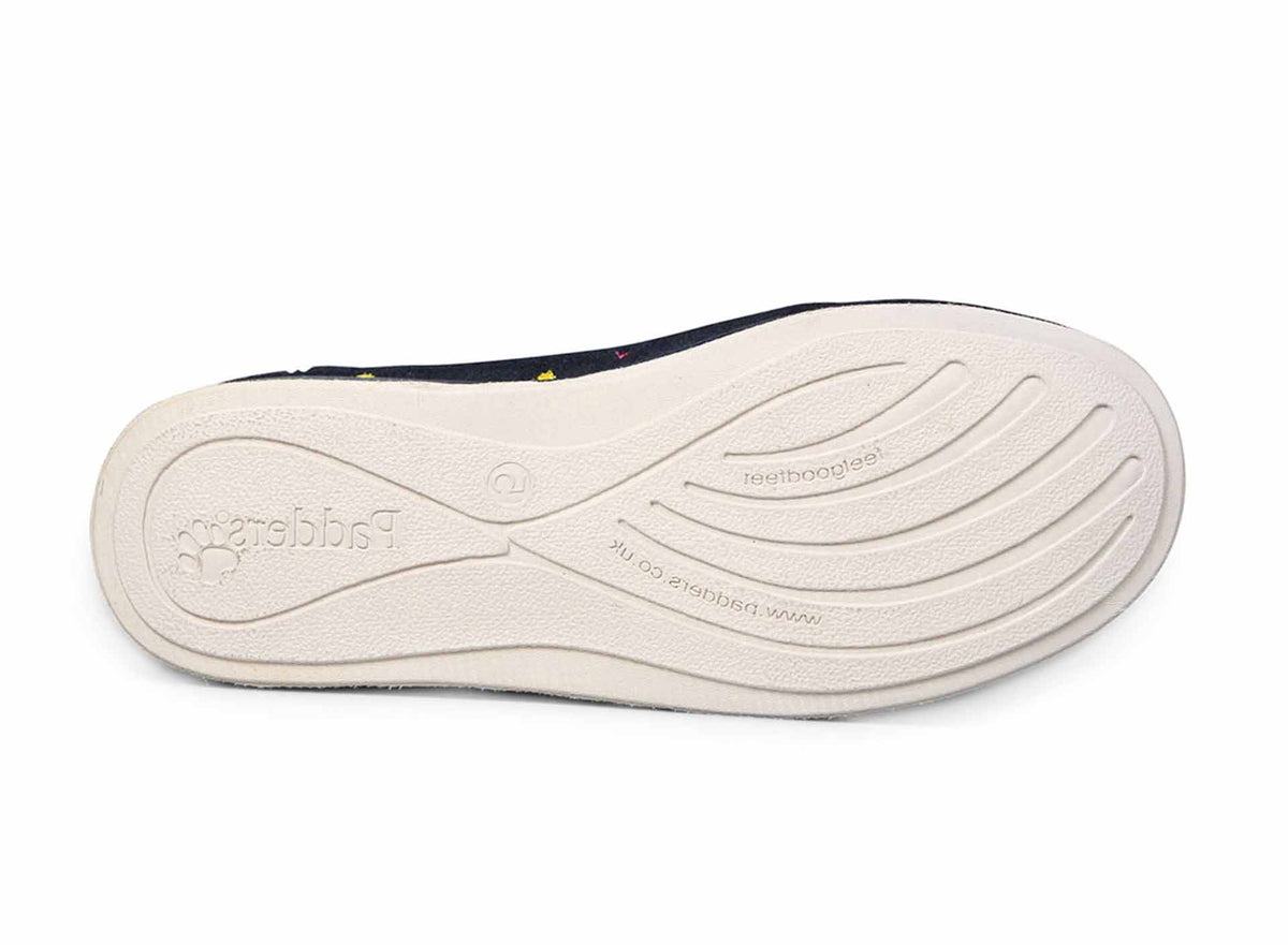 Padders Camilla 447/4007 Navy Polka Velcro Slippers