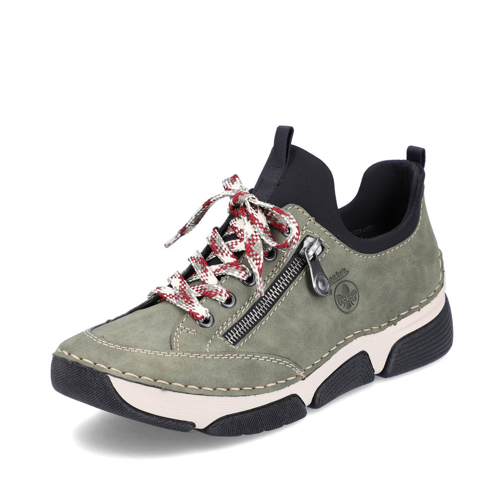 Rieker 45973-54 Khaki Green & Black Sneakers