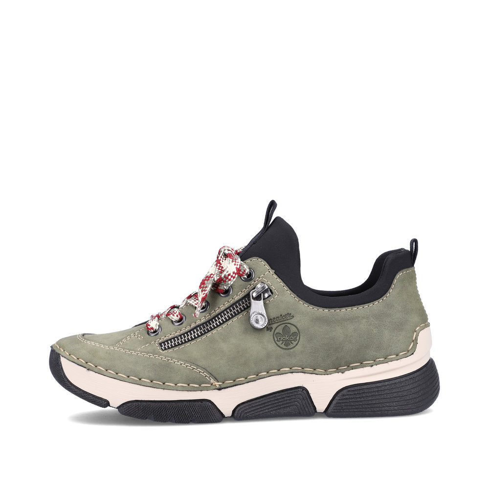 Rieker 45973-54 Khaki Green & Black Sneakers