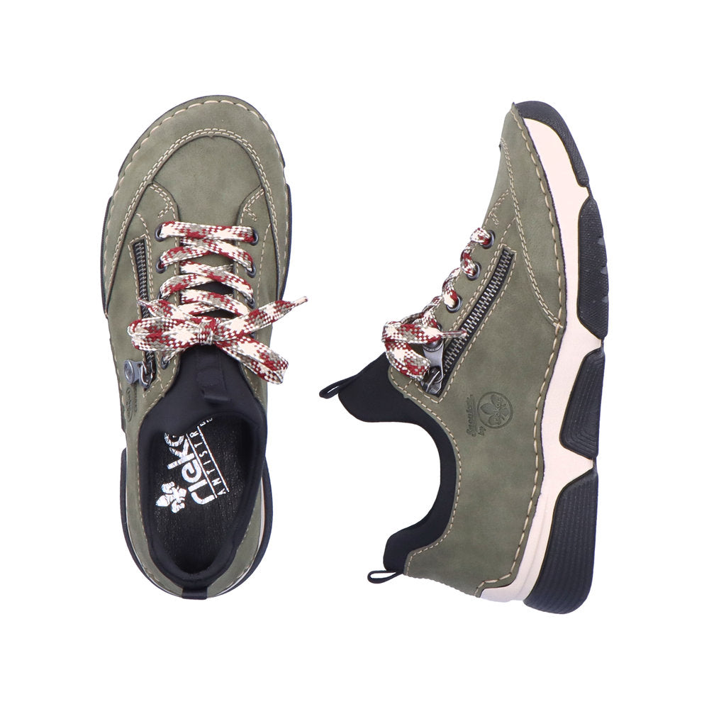 Rieker 45973-54 Khaki Green & Black Sneakers