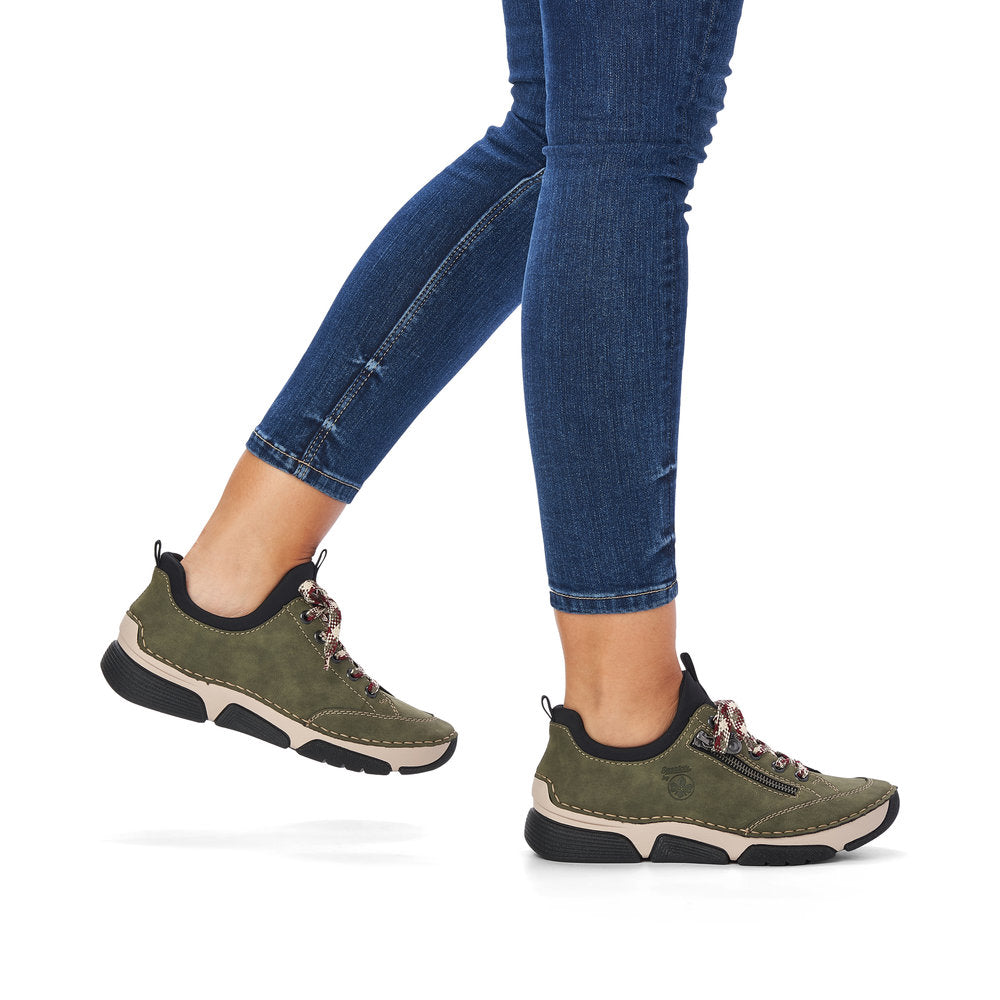 Rieker 45973-54 Khaki Green & Black Sneakers