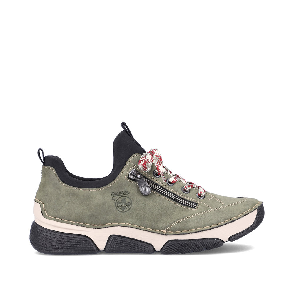Rieker 45973-54 Khaki Green & Black Sneakers
