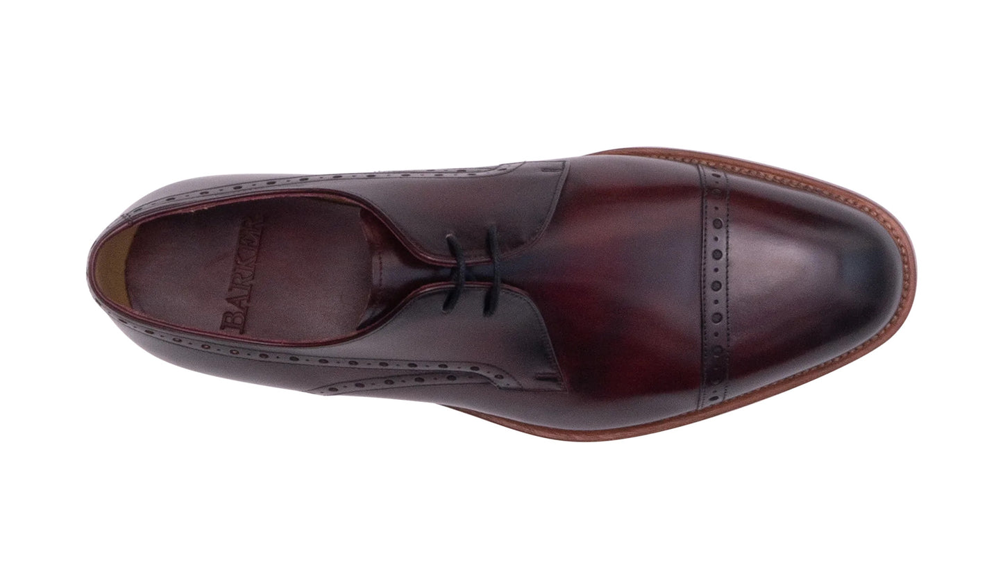 Barker 478076 Wye Hand Brushed Burgundy Brogue Shoes