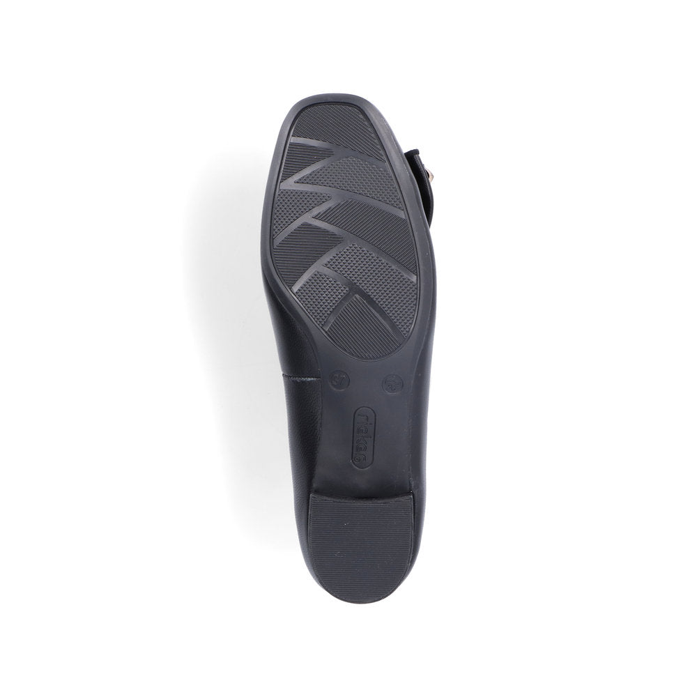 Rieker 49264-00 Black Slip On Shoes with Block Heel