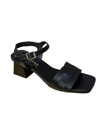 Black Block-Heel Sandals for Women