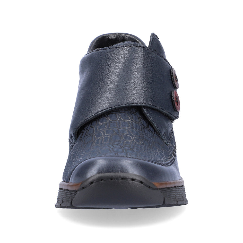 Rieker 53760-14 Navy Blue Velcro Wedge Shoes