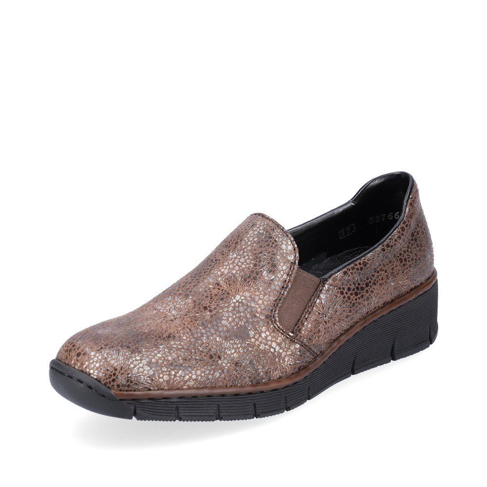 Rieker 53766-24 Brown Slip On Wedge Shoes