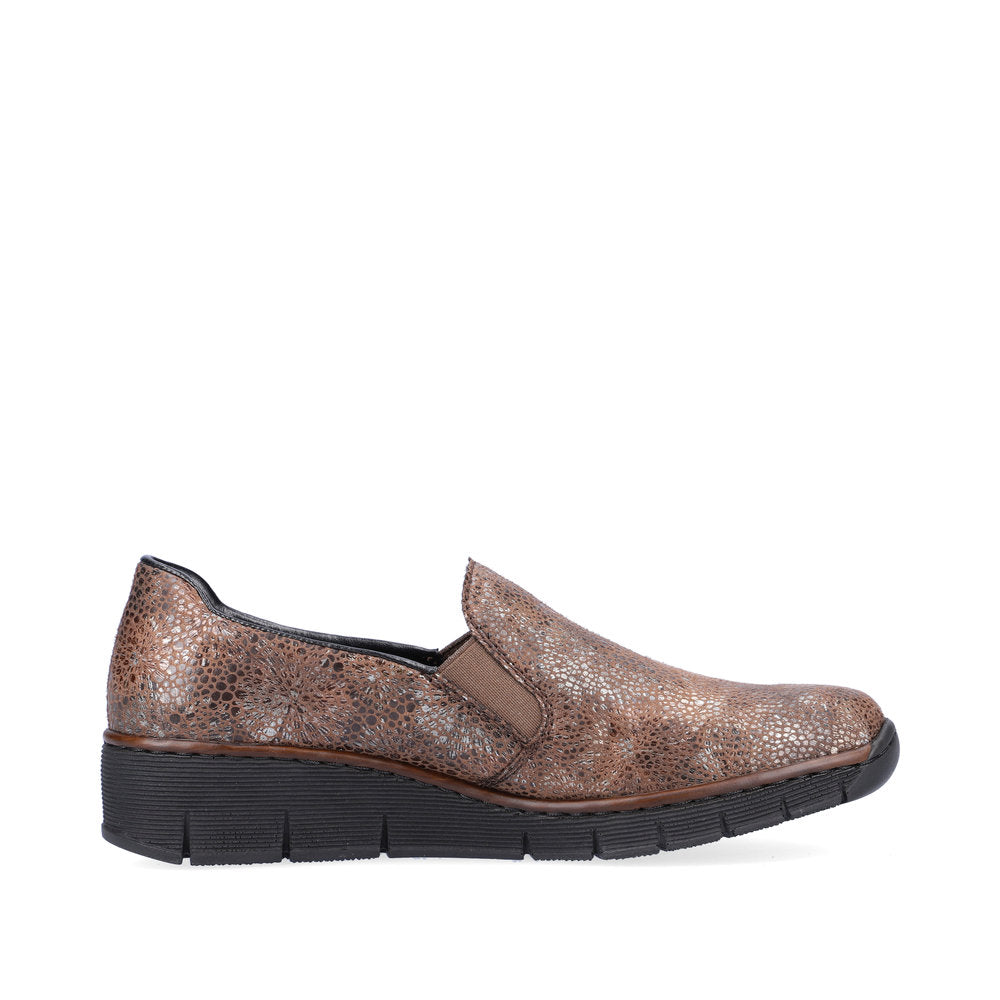 Rieker 53766-24 Brown Slip On Wedge Shoes