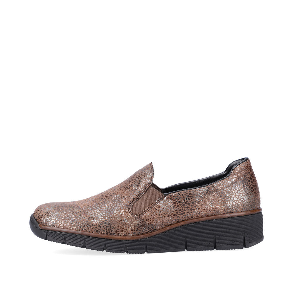 Rieker 53766-24 Brown Slip On Wedge Shoes