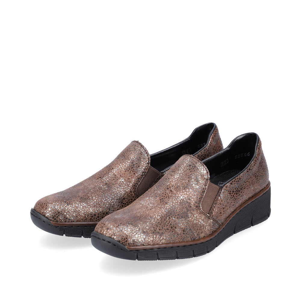 Rieker 53766-24 Brown Slip On Wedge Shoes