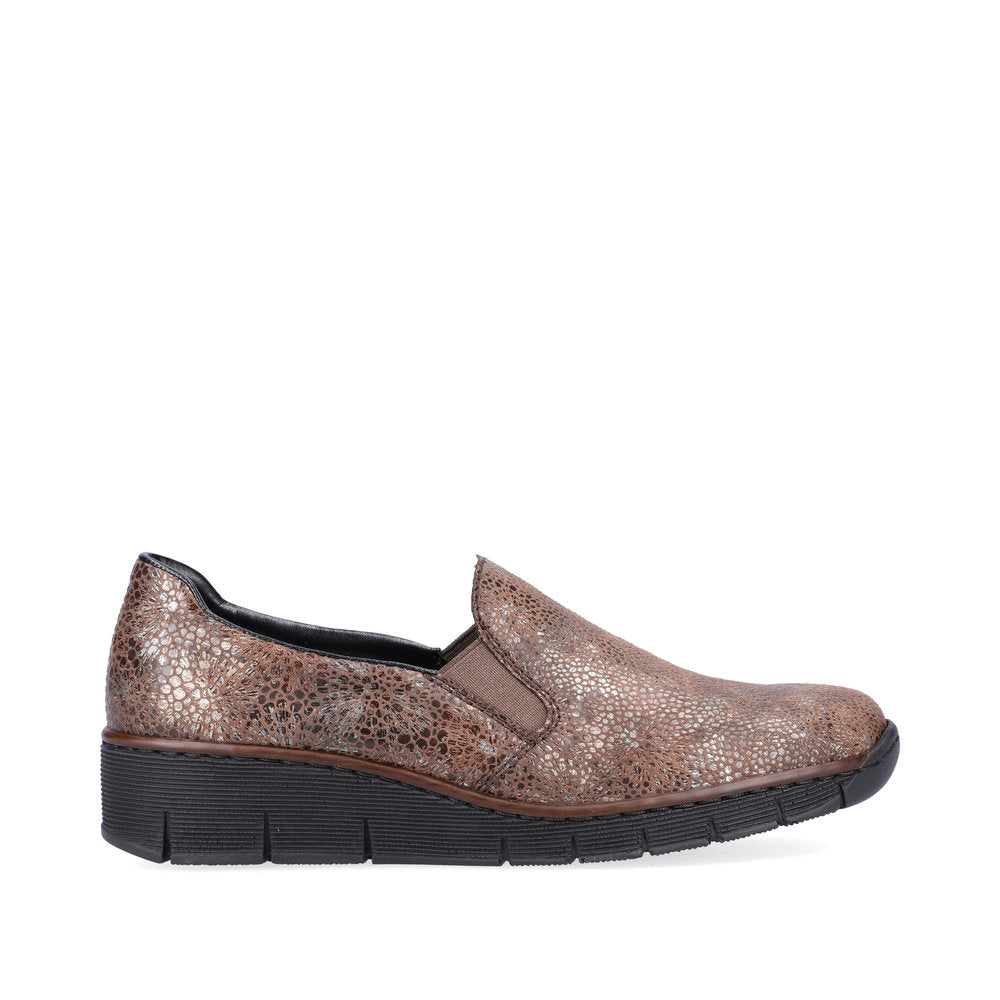 Rieker 53766-24 Brown Slip On Wedge Shoes