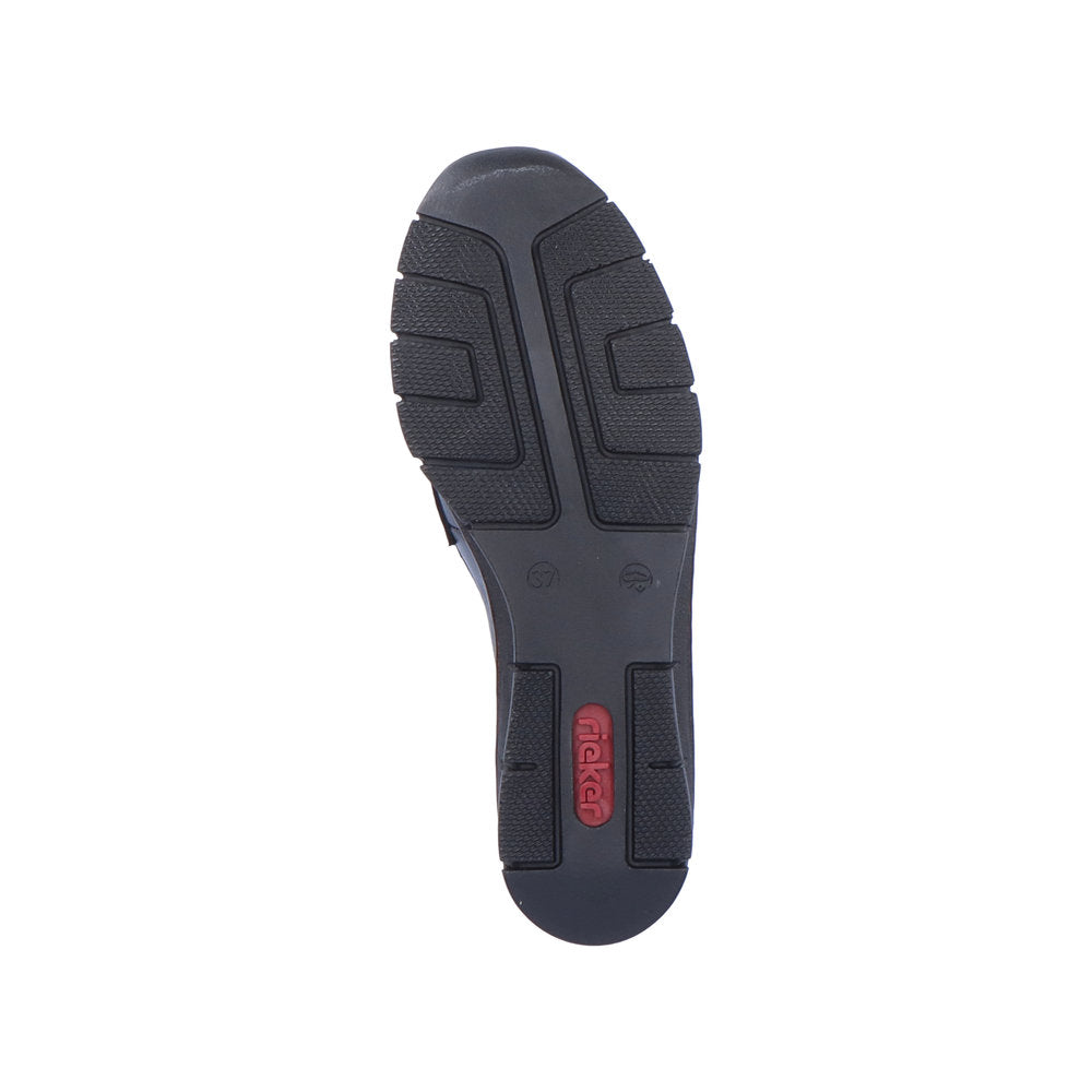 Rieker 53777-00 Black Slip On Shoes with Gold Chain