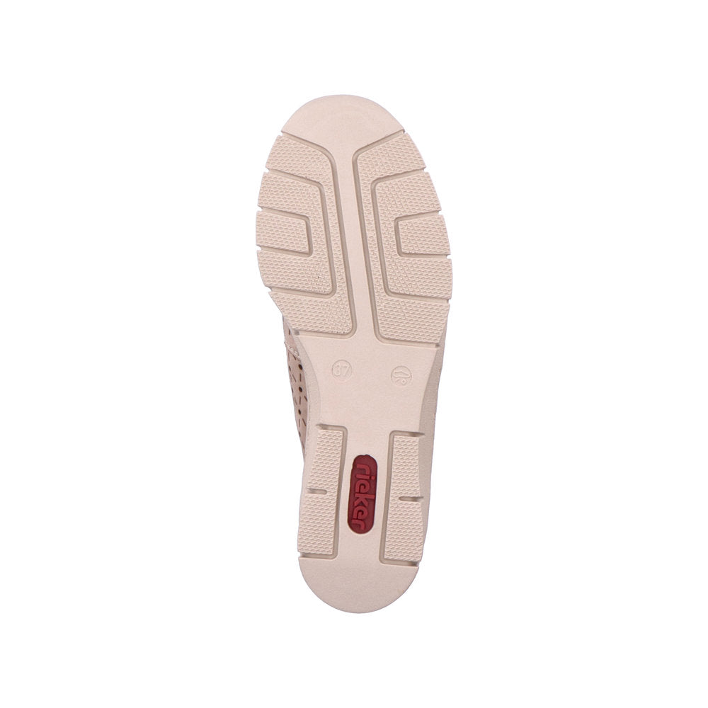 Rieker 53795-60 Beige Perforated Slip On Shoes