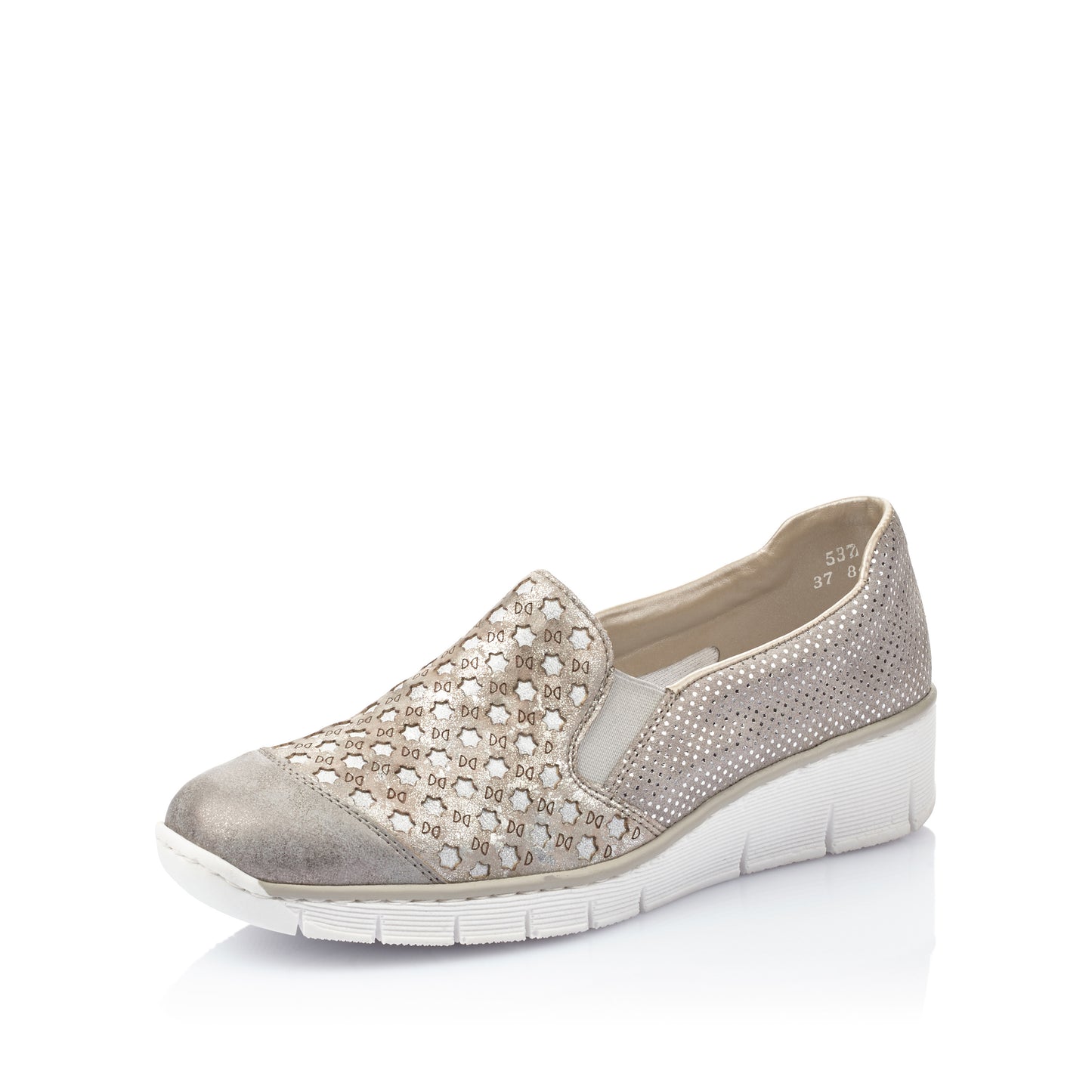 Rieker 537W4-40 Grey Stars Combi Slip On Shoes