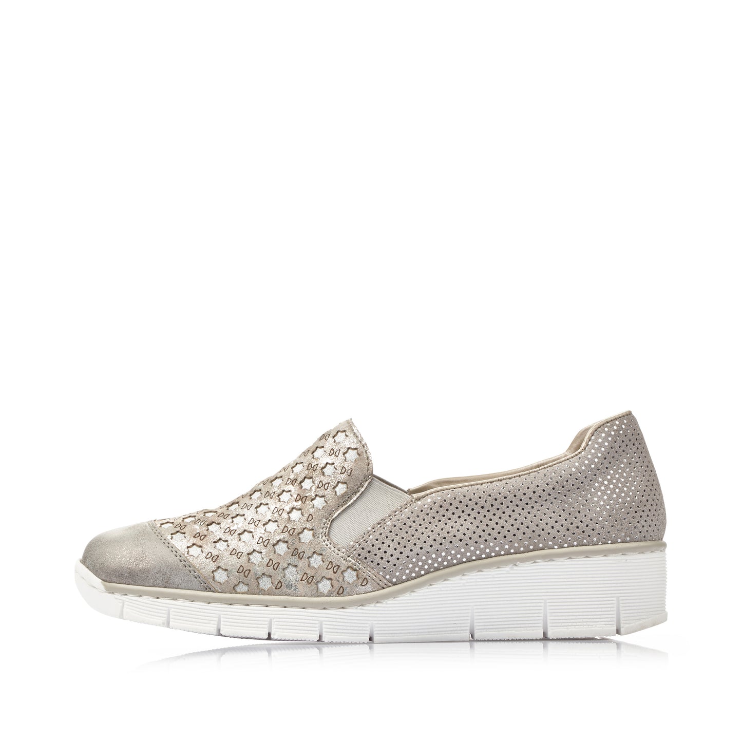 Rieker 537W4-40 Grey Stars Combi Slip On Shoes
