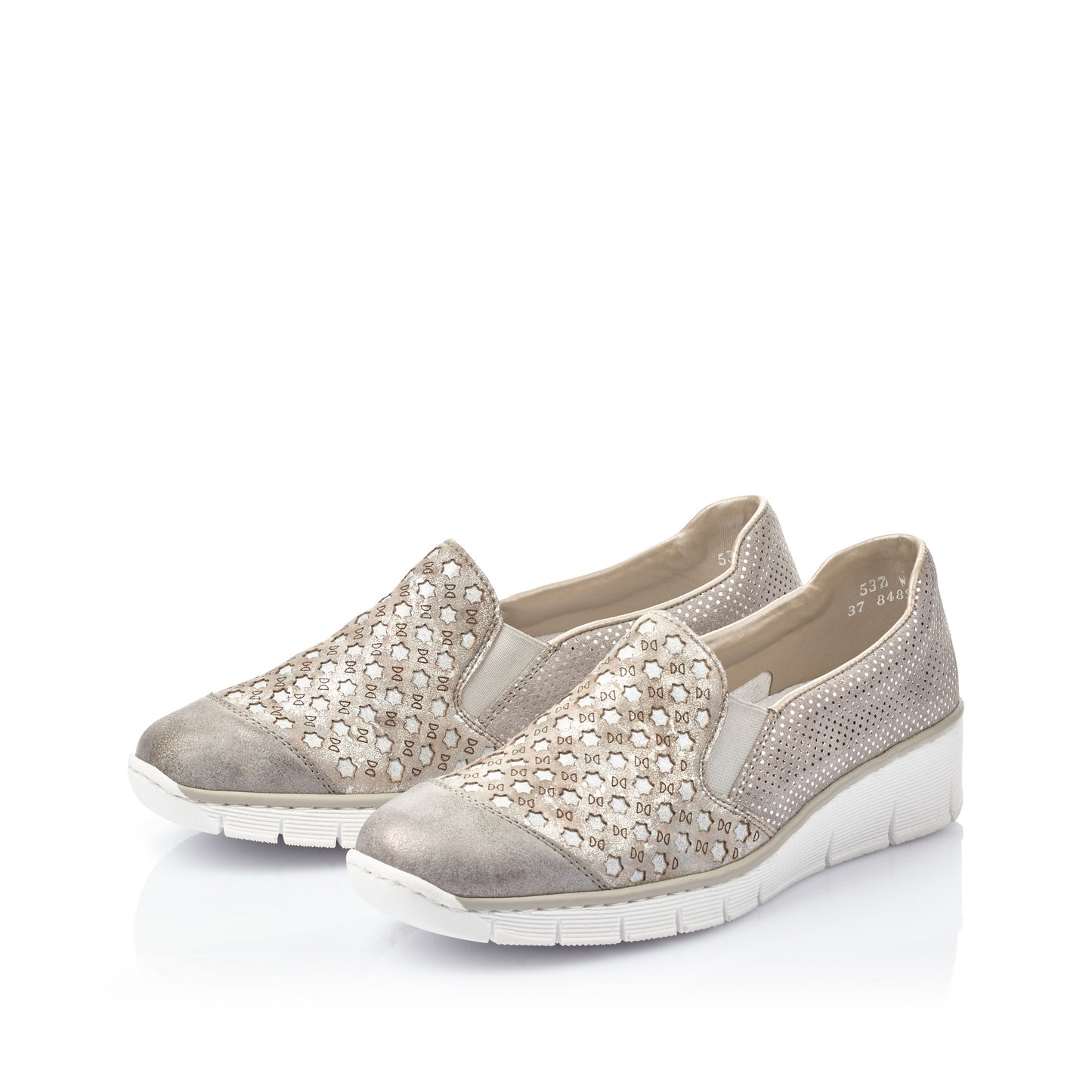 Rieker 537W4-40 Grey Stars Combi Slip On Shoes