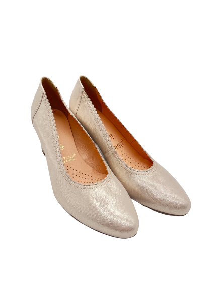 Bioeco by ARKA 5527 1097 Beige Sparkle Leather Court Shoes
