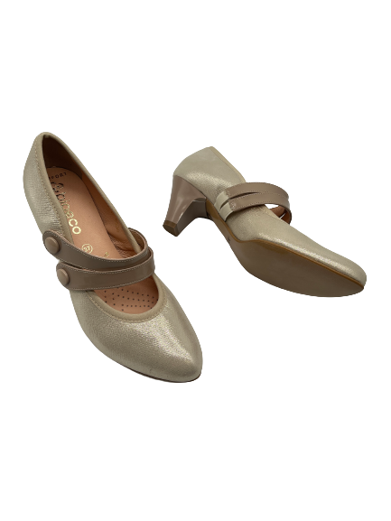 Bioeco by Arka 5536 1097+1887 Gold Leather Heels with 2 Straps