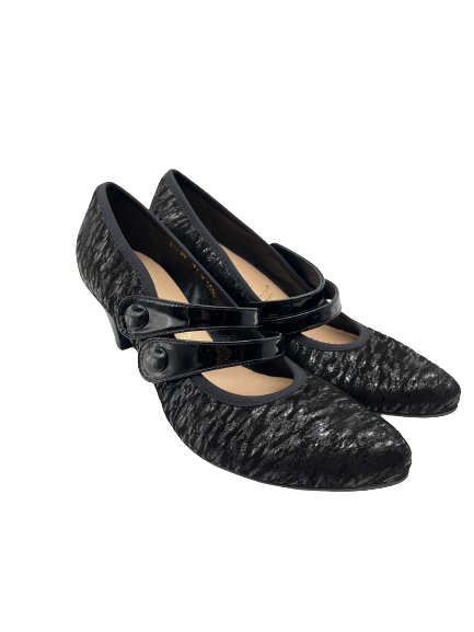 Bioeco by ARKA 5536 1627+0083 Black Leather and Black Patent Heels