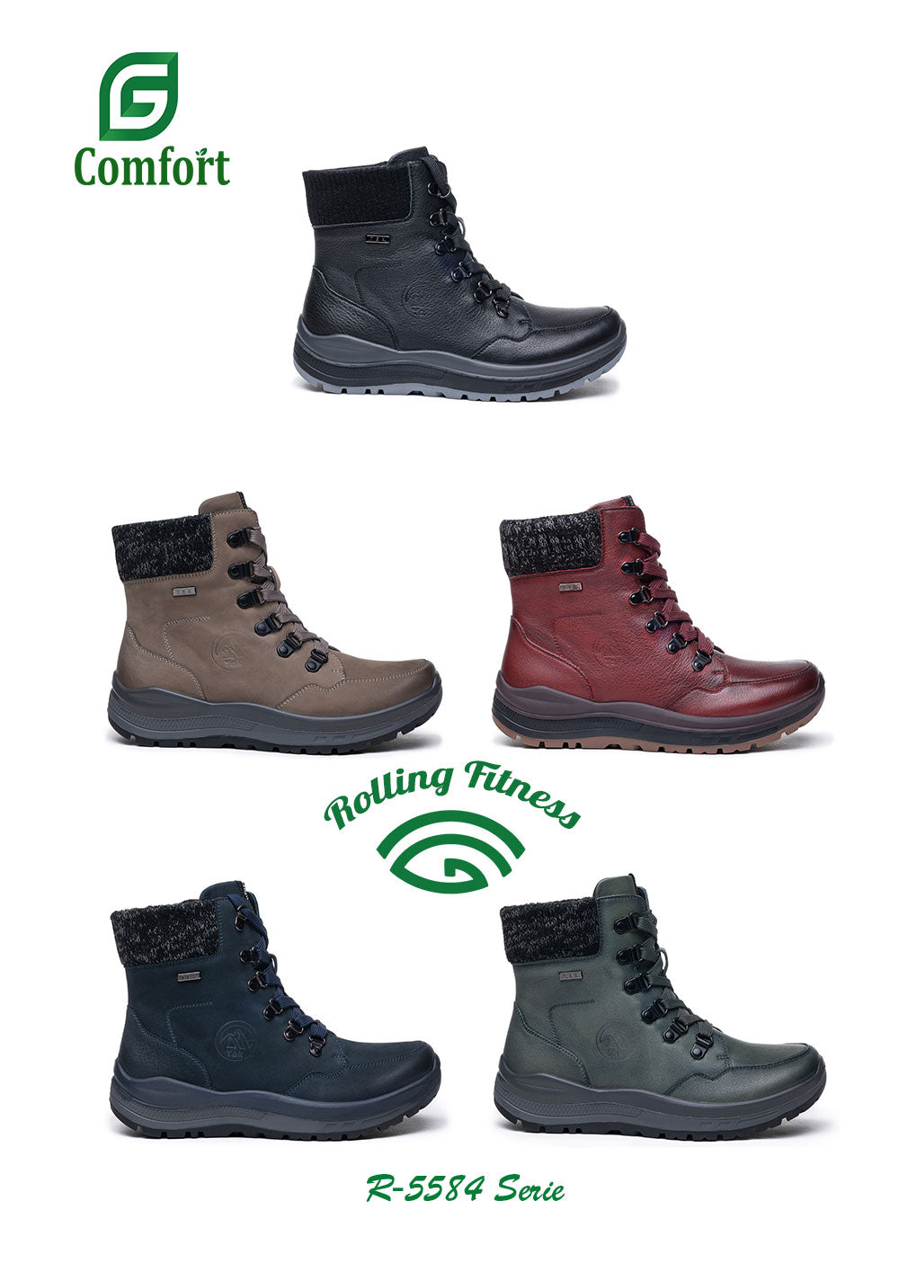G Comfort R-5584 Burgundy/Wine/Red Boots