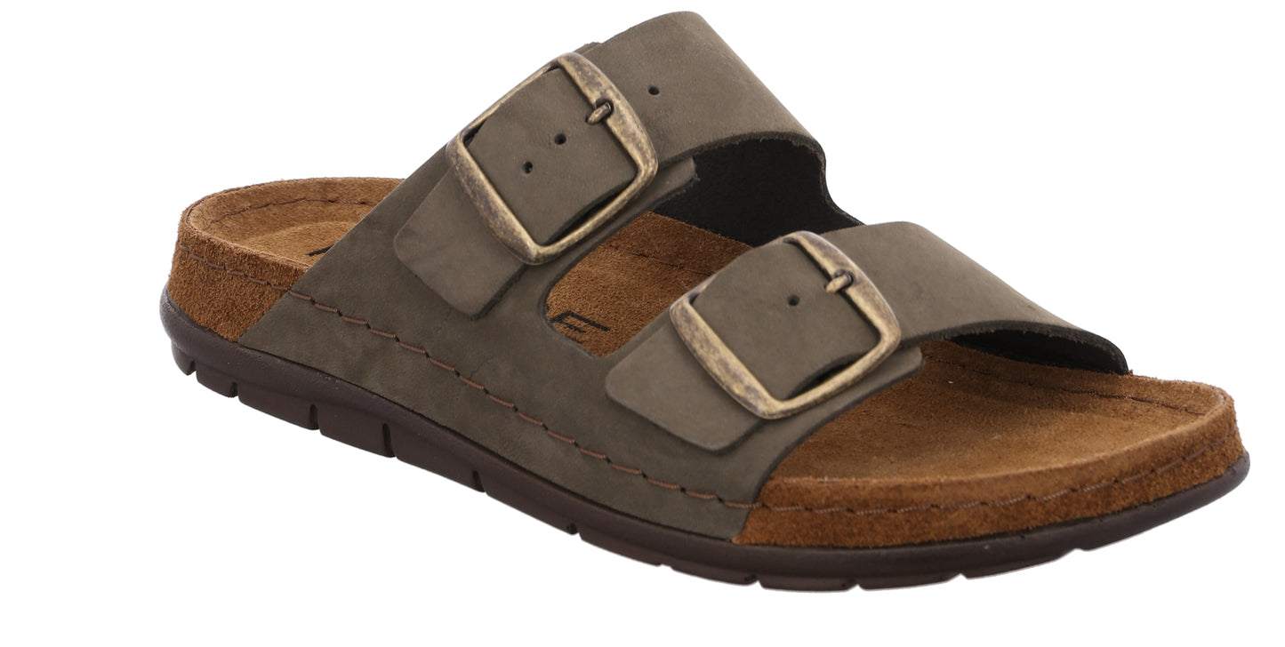 Rohde 5865 61 Rodigo 2 Buckle Olive Green Mule Sandals