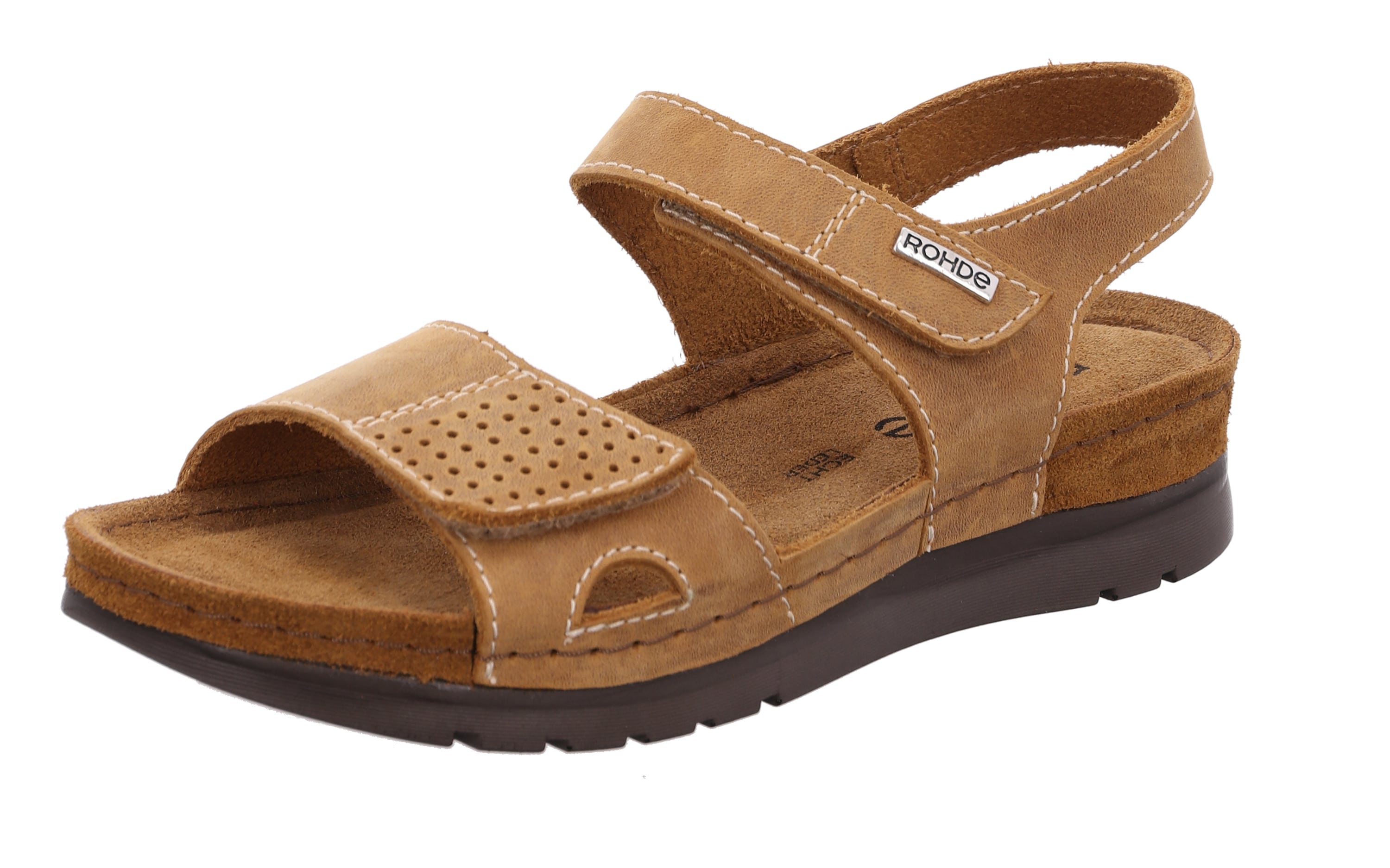 rohde germany shoes Rohde 6159 74 Cattolica Tan Nut Velcro Sandals – The Shoe Parlour