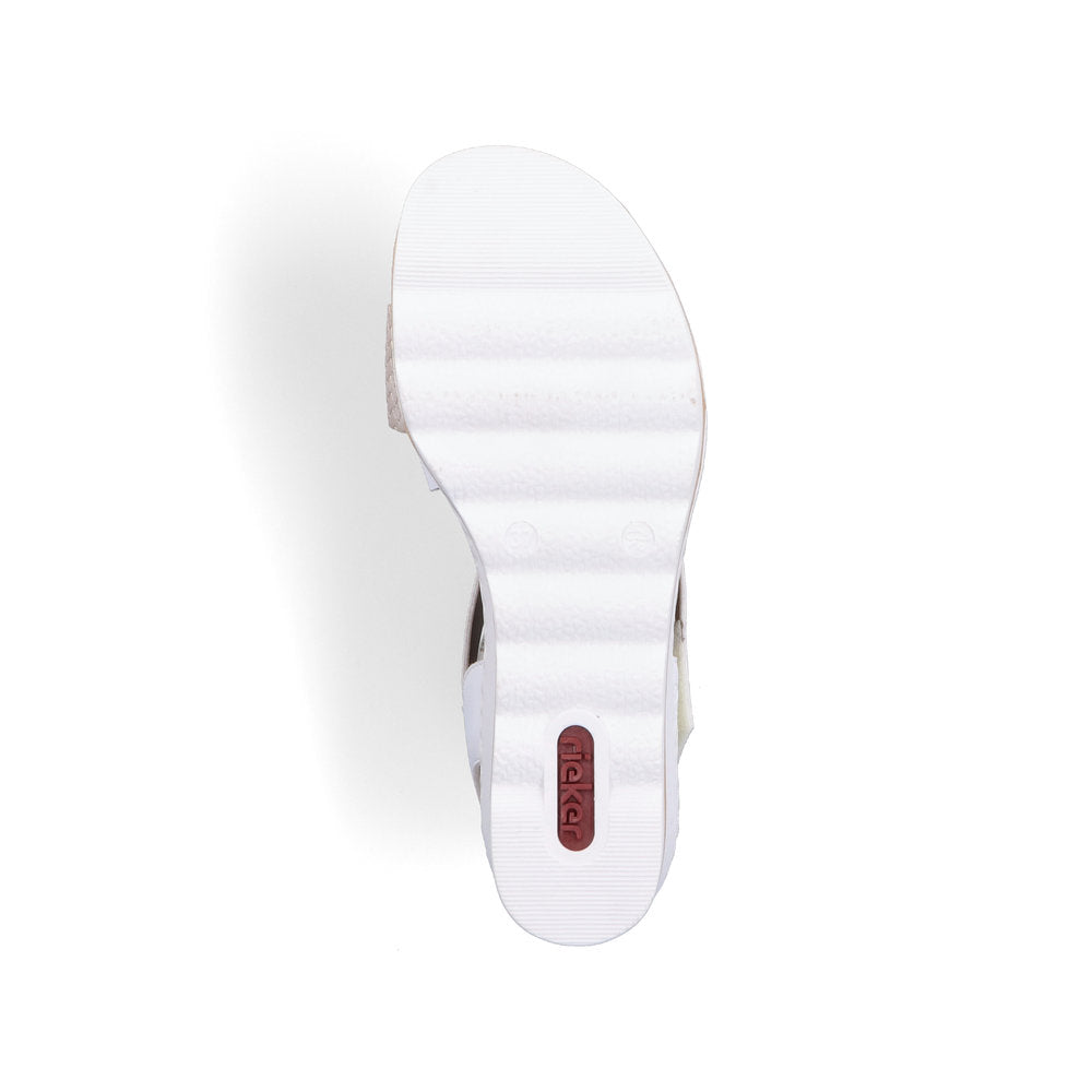 Rieker 67454-80 White Combi Velcro Sandals with Slingback