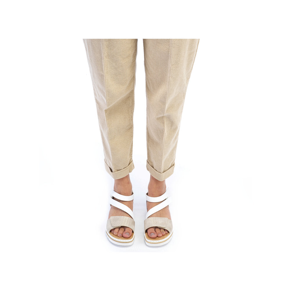 Rieker 67454-80 White Combi Velcro Sandals with Slingback