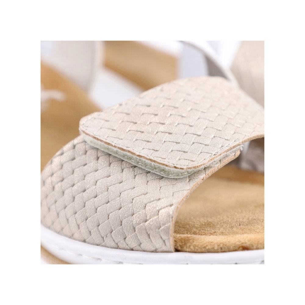 Rieker 67454-80 White Combi Velcro Sandals with Slingback