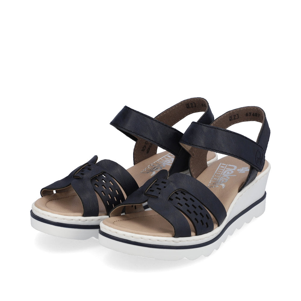 Rieker 67487-14 Navy Blue Sandals with Slingback Strap