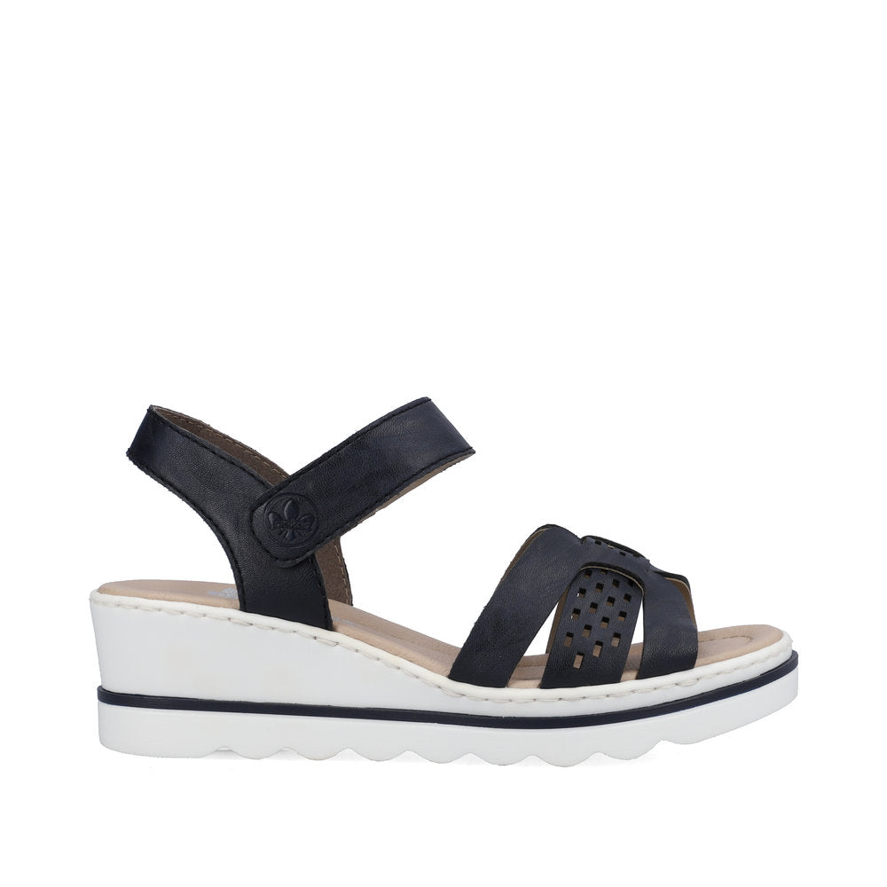 Rieker 67487-14 Navy Blue Sandals with Slingback Strap