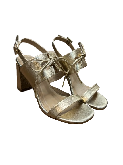 Loretta Vitale 68306 Gold Lace Block Heels