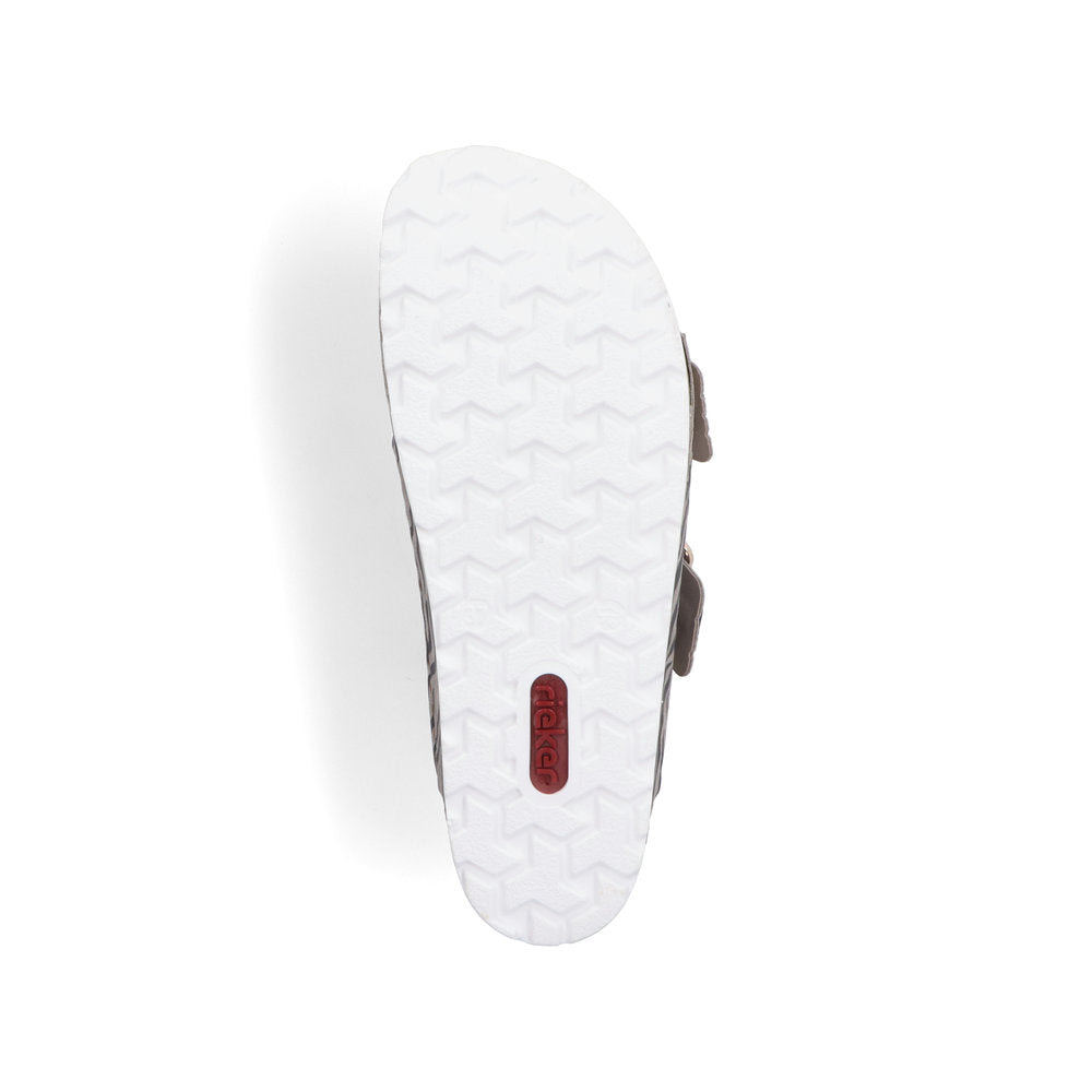 Rieker 69850-60 Black Beige Zebra Combi Slip On Sandals