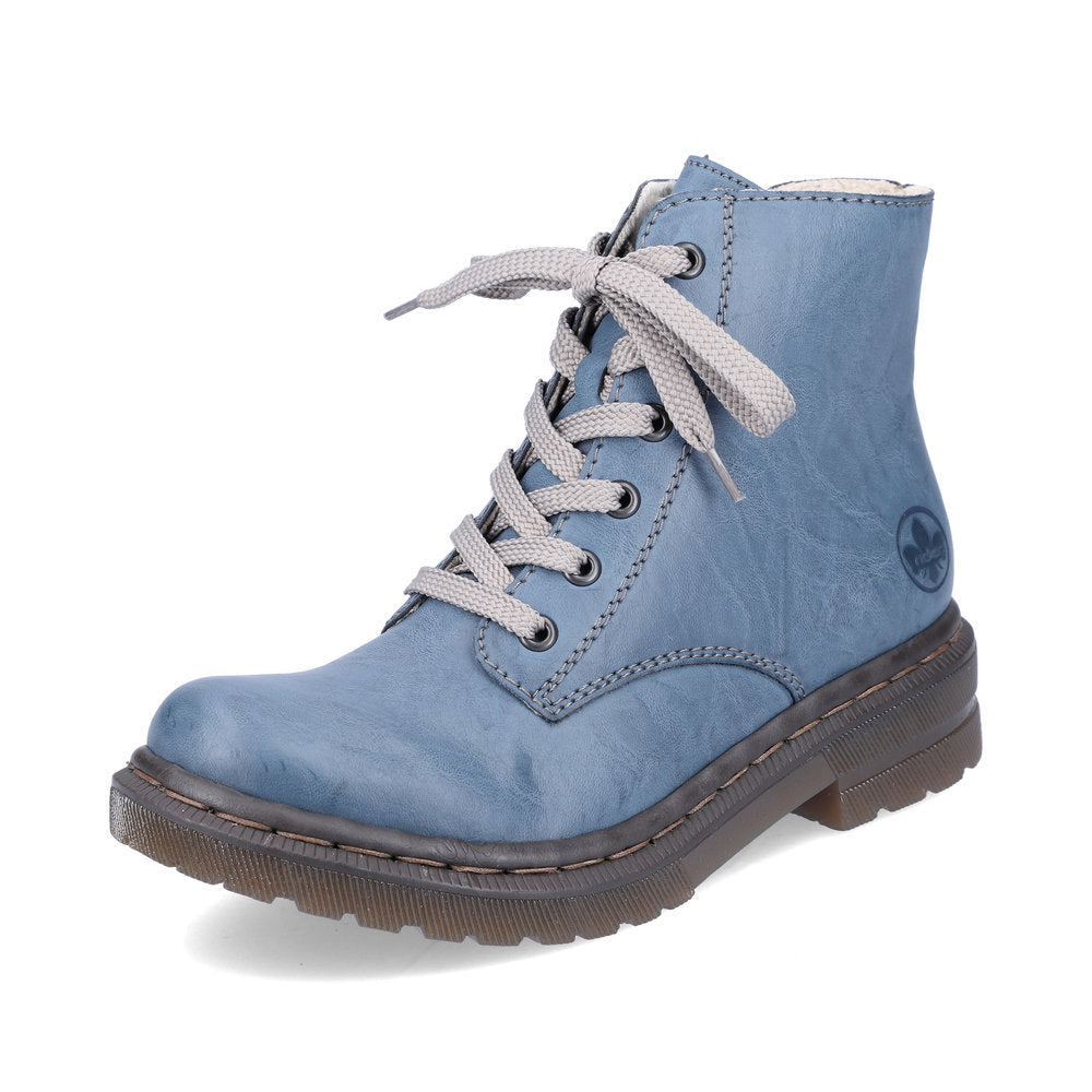 Rieker 78240-14 Royal Blue Boots with Grey Laces