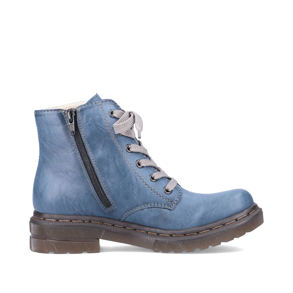 Rieker 78240-14 Royal Blue Boots with Grey Laces