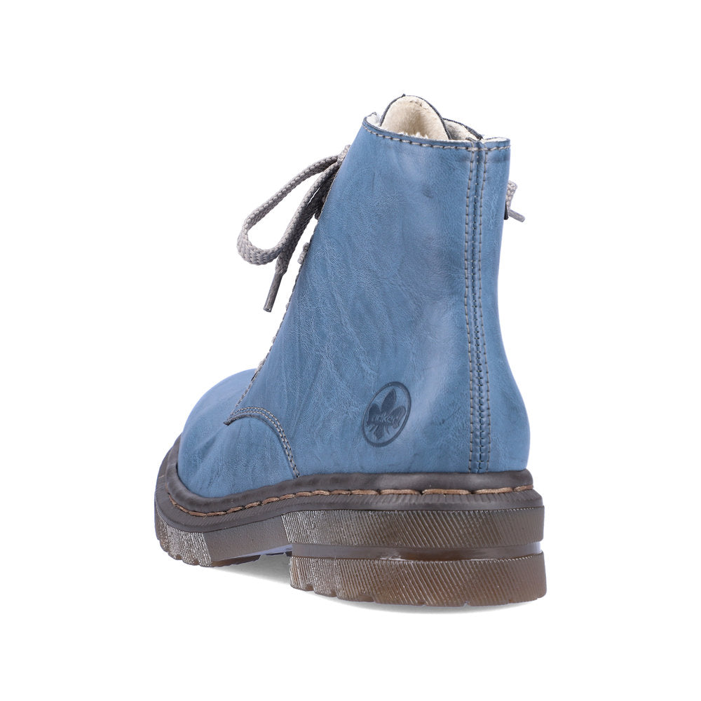 Rieker 78240-14 Royal Blue Boots with Grey Laces
