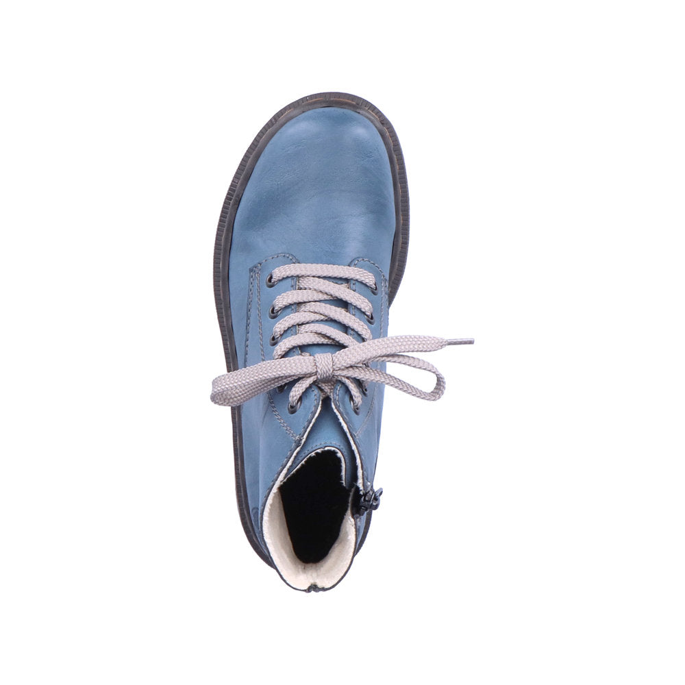 Rieker 78240-14 Royal Blue Boots with Grey Laces