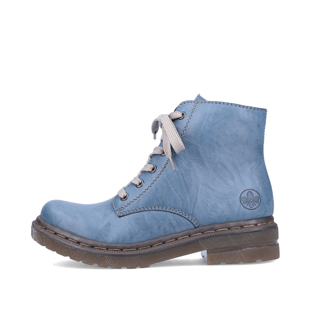 Rieker 78240-14 Royal Blue Boots with Grey Laces