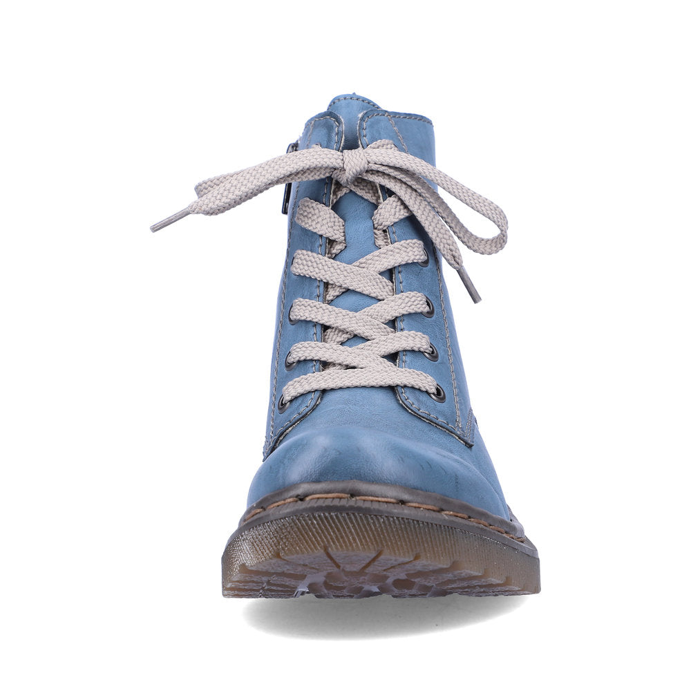 Rieker 78240-14 Royal Blue Boots with Grey Laces