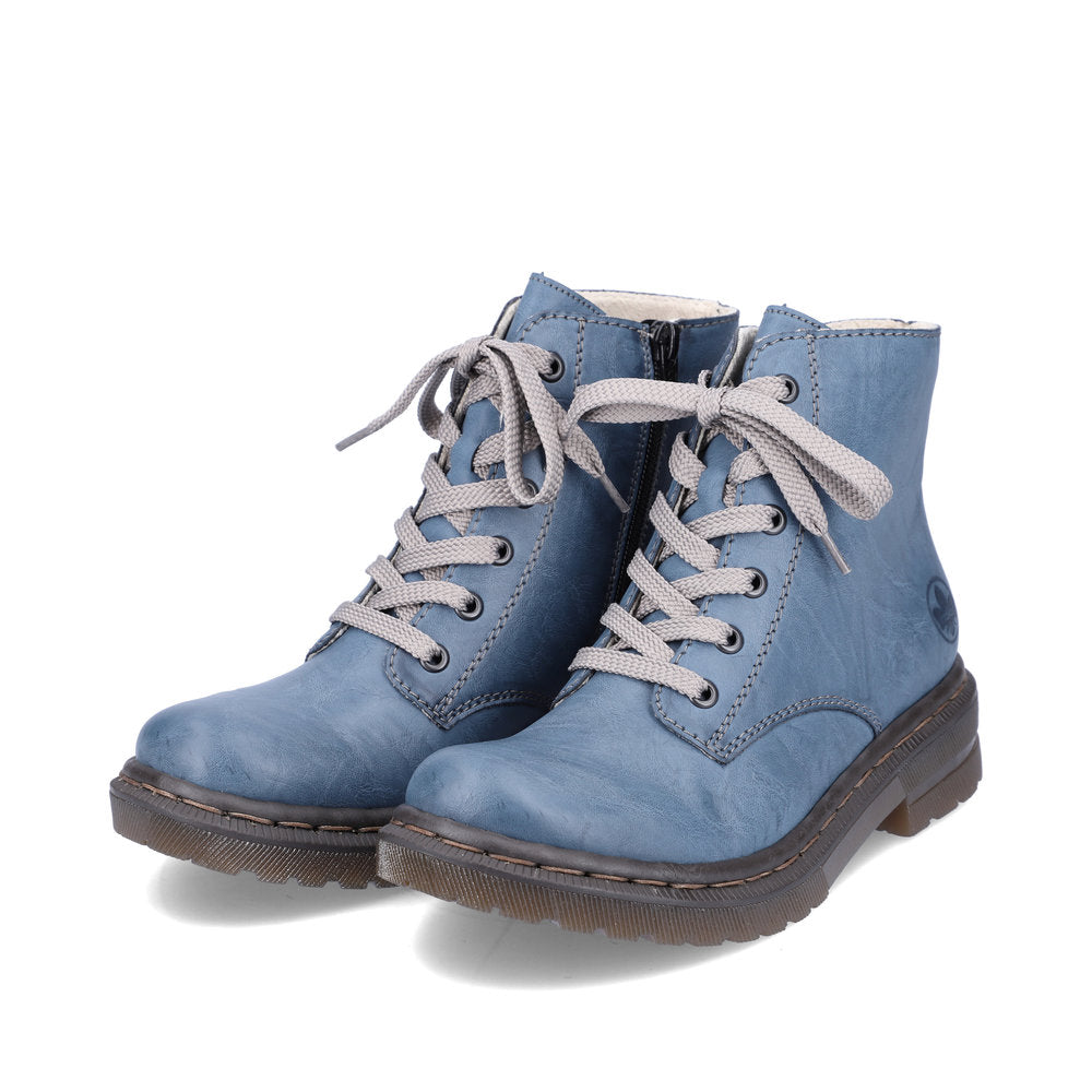Rieker 78240-14 Royal Blue Boots with Grey Laces