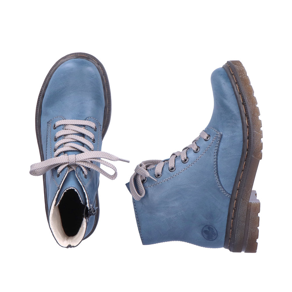 Rieker 78240-14 Royal Blue Boots with Grey Laces