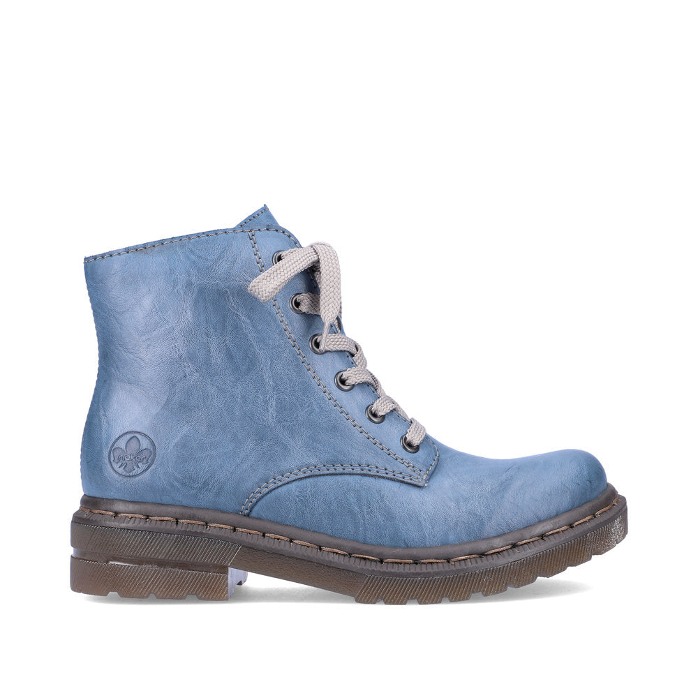 Rieker 78240-14 Royal Blue Boots with Grey Laces