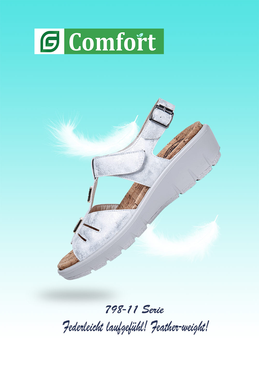 G Comfort 798-11 White Fantasy Sandals