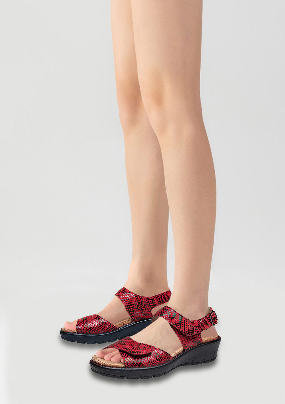 G Comfort 798-13 Red Velcro Sandals