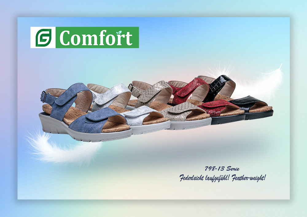 G Comfort 798-13 Red Velcro Sandals